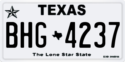 TX license plate BHG4237