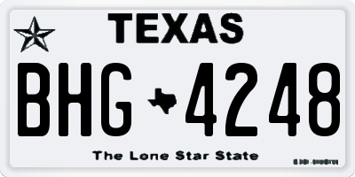 TX license plate BHG4248