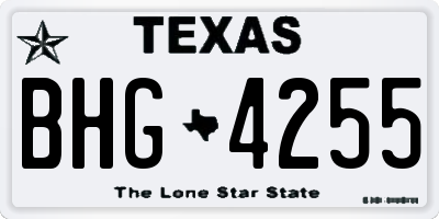 TX license plate BHG4255