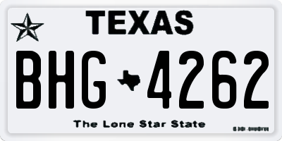 TX license plate BHG4262