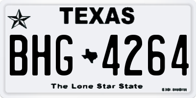 TX license plate BHG4264
