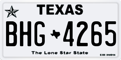 TX license plate BHG4265