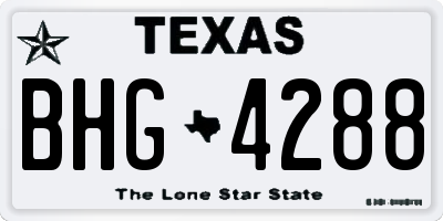 TX license plate BHG4288