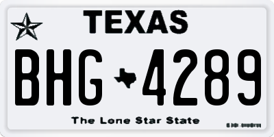 TX license plate BHG4289