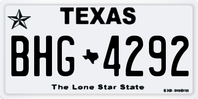 TX license plate BHG4292