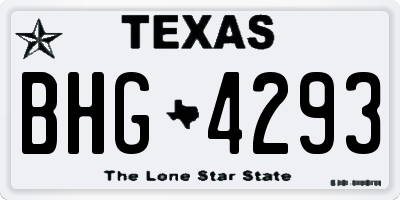 TX license plate BHG4293