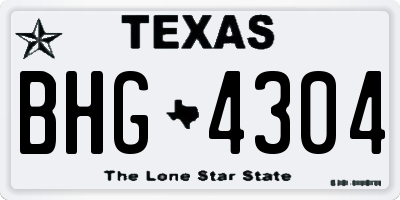 TX license plate BHG4304