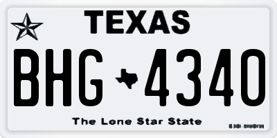 TX license plate BHG4340