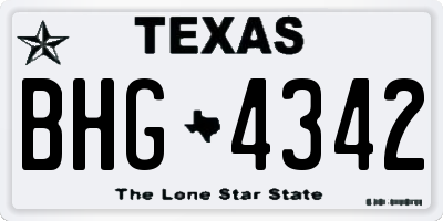 TX license plate BHG4342