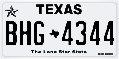 TX license plate BHG4344