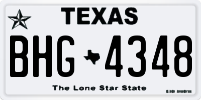 TX license plate BHG4348