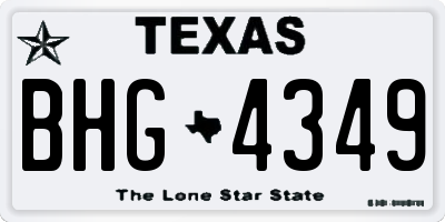 TX license plate BHG4349