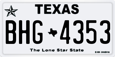 TX license plate BHG4353
