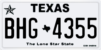 TX license plate BHG4355