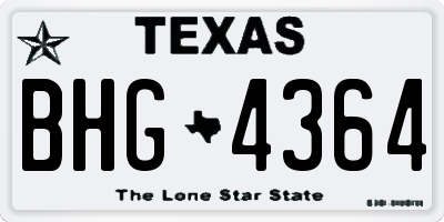 TX license plate BHG4364