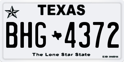 TX license plate BHG4372