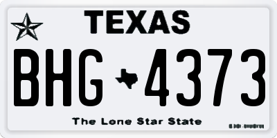 TX license plate BHG4373