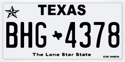 TX license plate BHG4378