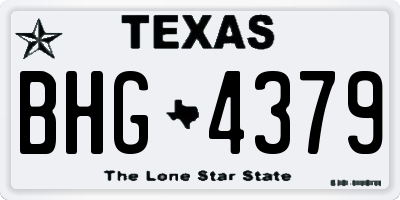 TX license plate BHG4379