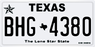TX license plate BHG4380