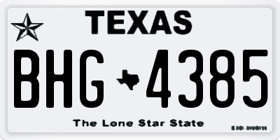 TX license plate BHG4385