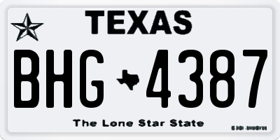 TX license plate BHG4387