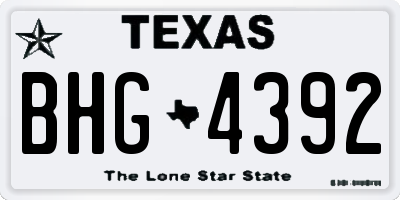 TX license plate BHG4392
