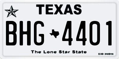 TX license plate BHG4401