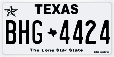 TX license plate BHG4424