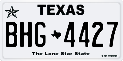 TX license plate BHG4427