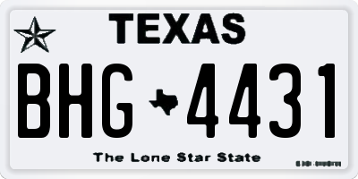 TX license plate BHG4431