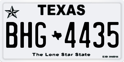 TX license plate BHG4435