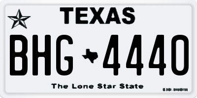 TX license plate BHG4440
