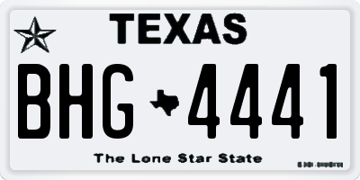 TX license plate BHG4441