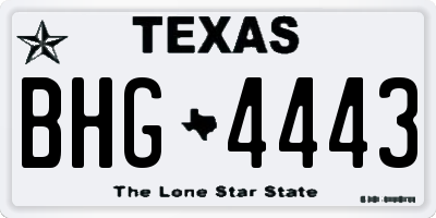TX license plate BHG4443