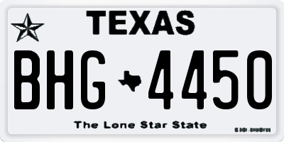 TX license plate BHG4450