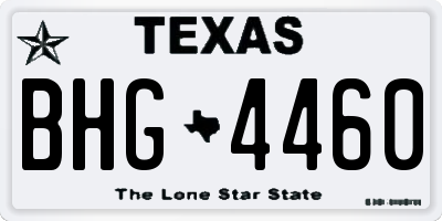 TX license plate BHG4460
