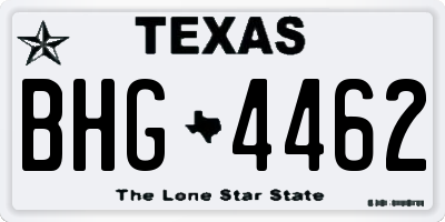 TX license plate BHG4462