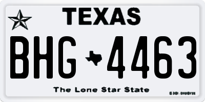 TX license plate BHG4463