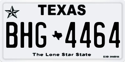 TX license plate BHG4464