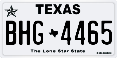 TX license plate BHG4465