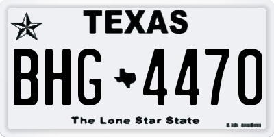 TX license plate BHG4470