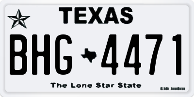 TX license plate BHG4471