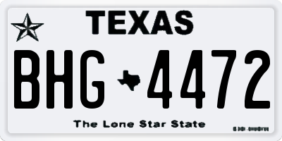 TX license plate BHG4472
