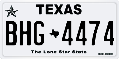 TX license plate BHG4474