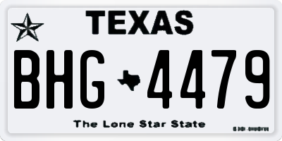 TX license plate BHG4479