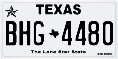 TX license plate BHG4480