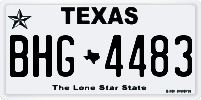 TX license plate BHG4483