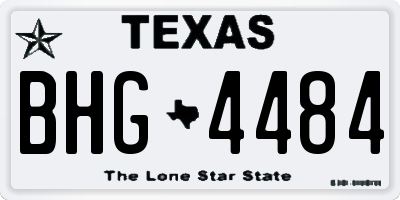 TX license plate BHG4484