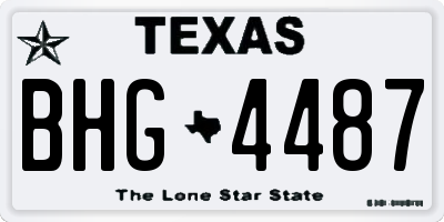 TX license plate BHG4487